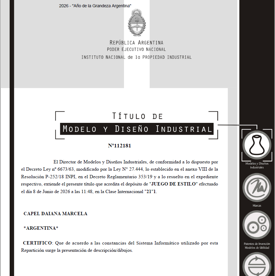 Título de Modelo y Diseño Industrial INPI
