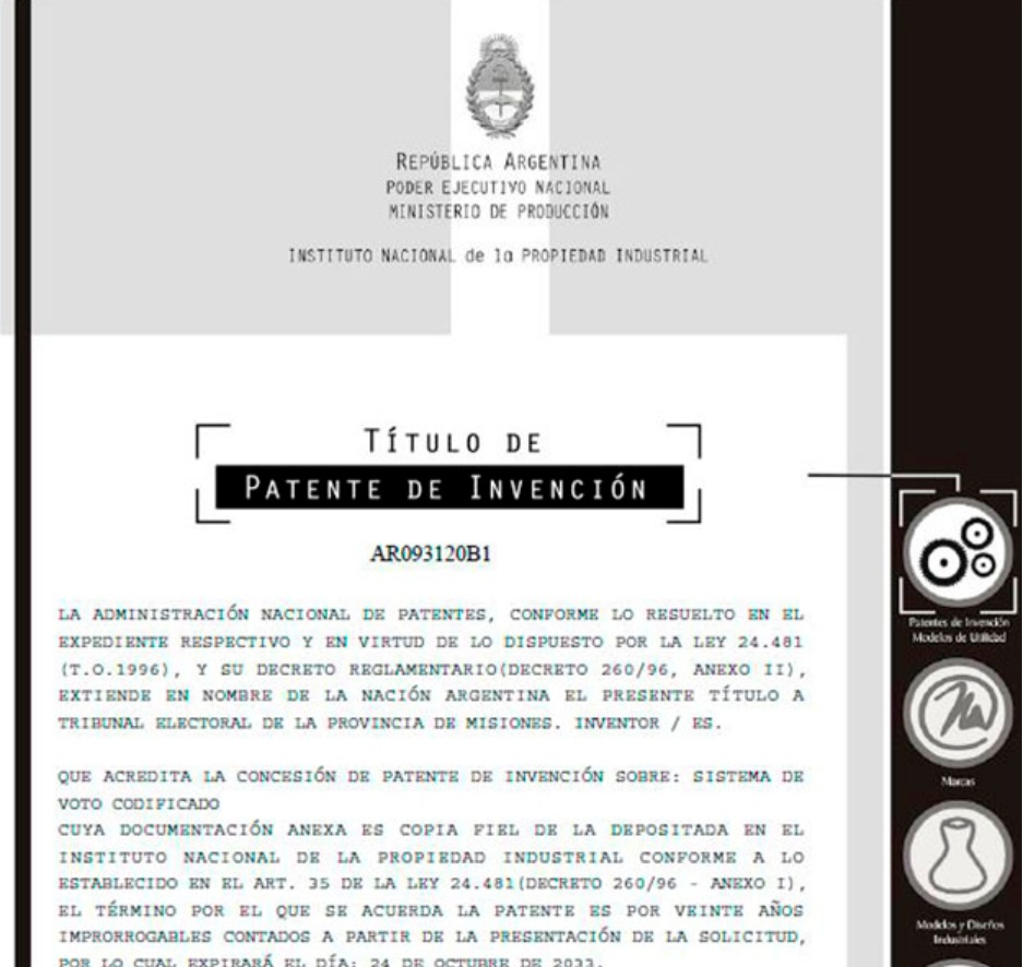 Título de Patente de Invención INPI